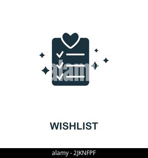 Wishlist icon. Monochrome simple line Online Store icon for templates, web design and infographics Stock Vector