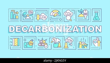 Decarbonization word concepts blue banner Stock Vector