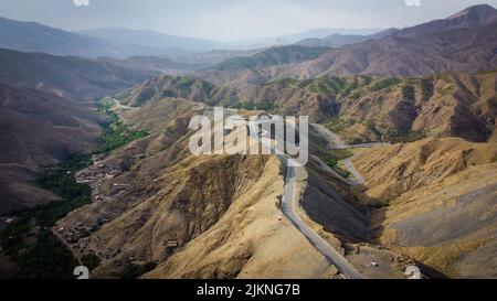 Morocco. The High Atlas Mountains. There is breathtaking view from the top of the pass Tizi n'Tichka (2260 m) Stock Photo