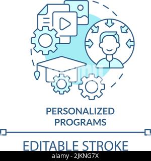 Personalized programs turquoise concept icon Stock Vector