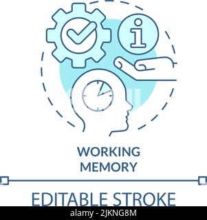 Working memory turquoise concept icon Stock Vector