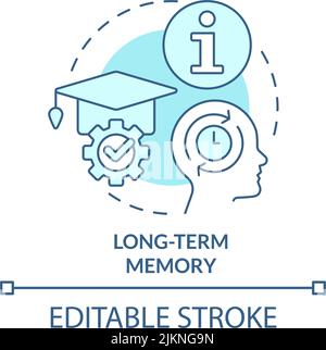 Long-term memory turquoise concept icon Stock Vector