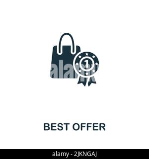Best Offer icon. Monochrome simple line Online Store icon for templates, web design and infographics Stock Vector