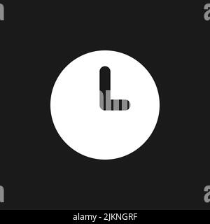Clock dark mode glyph ui icon Stock Vector