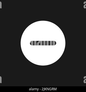 Remove button dark mode glyph ui icon Stock Vector