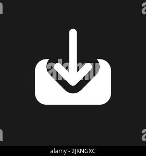 Download file dark mode glyph ui icon Stock Vector