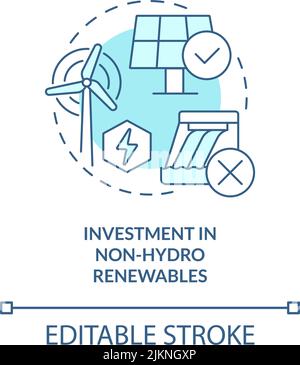 Investment in non hydro renewables turquoise concept icon Stock Vector