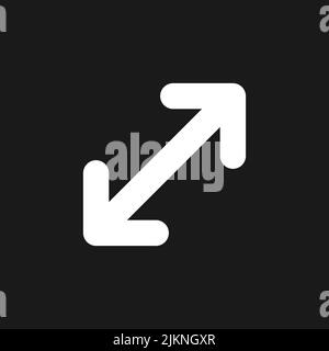 Enlarge dark mode glyph ui icon Stock Vector