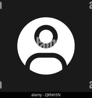 Select contact photo dark mode glyph ui icon Stock Vector