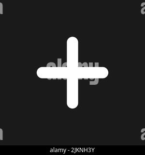 Plus dark mode glyph ui icon Stock Vector