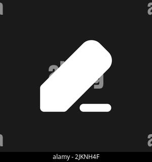 Note taking dark mode glyph ui icon Stock Vector