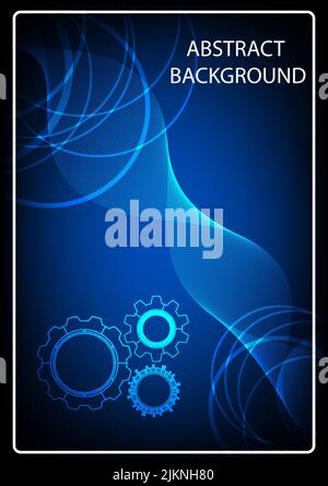 abstract background pattern line parallel with cog Technology style vector illustration Stock Vector