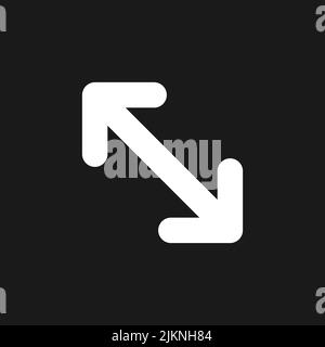 Expand dark mode glyph ui icon Stock Vector