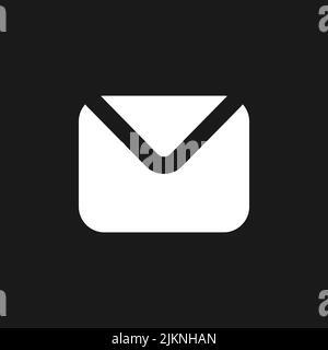 Unread message dark mode glyph ui icon Stock Vector