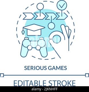 Serious games turquoise concept icon Stock Vector
