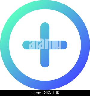 Add button pixel perfect gradient linear ui icon Stock Vector