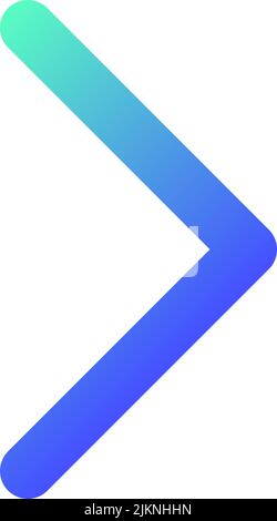 Right arrow pixel perfect gradient linear ui icon Stock Vector