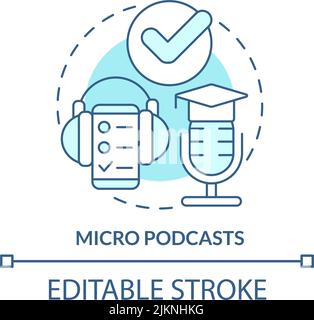 Micro podcasts turquoise concept icon Stock Vector