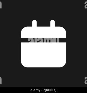 Calendar dark mode glyph ui icon Stock Vector