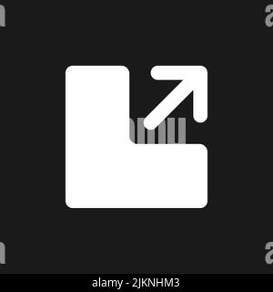 Resize dark mode glyph ui icon Stock Vector