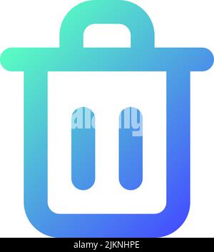 Trash can pixel perfect gradient linear ui icon Stock Vector