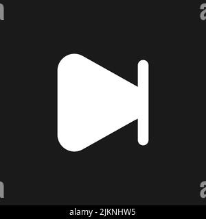 Skip next button dark mode glyph ui icon Stock Vector
