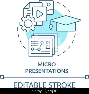 Micro presentations turquoise concept icon Stock Vector