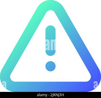 Triangle shaped caution sign pixel perfect gradient linear ui icon Stock Vector