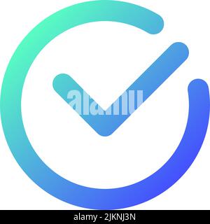Accept button pixel perfect gradient linear ui icon Stock Vector