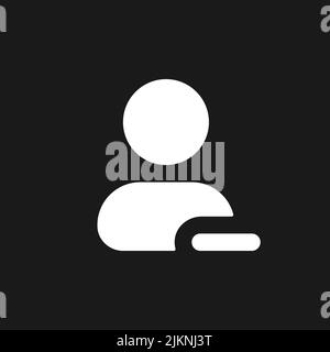 Remove contact dark mode glyph ui icon Stock Vector