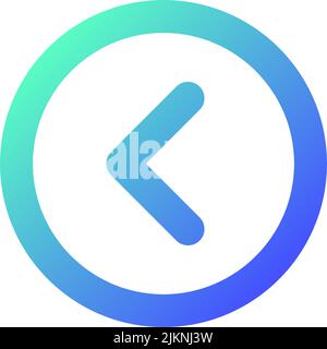 Arrow left button pixel perfect gradient linear ui icon Stock Vector