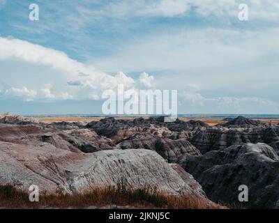 A scenic view of massive rocks under the sky in daylight Stock Photo