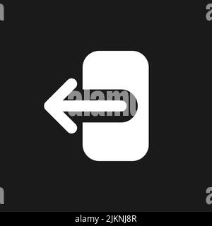 Export data dark mode glyph ui icon Stock Vector