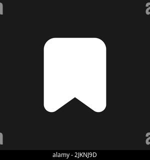 Add bookmark dark mode glyph ui icon Stock Vector