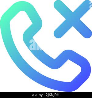 Decline phone call pixel perfect gradient linear ui icon Stock Vector