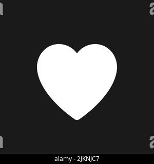Heart dark mode glyph ui icon Stock Vector