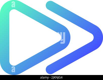 Fast forward button pixel perfect gradient linear ui icon Stock Vector