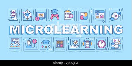 Microlearning word concepts blue banner Stock Vector