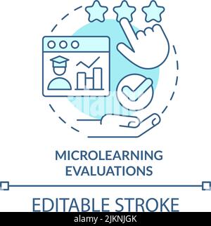 Microlearning evaluations turquoise concept icon Stock Vector