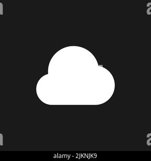 Cloud computing dark mode glyph ui icon Stock Vector