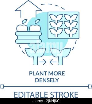 Plant more densely turquoise concept icon Stock Vector