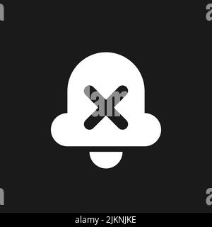 Silent notifications dark mode glyph ui icon Stock Vector