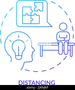 Distancing blue gradient concept icon Stock Vector