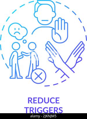 Reduce triggers blue gradient concept icon Stock Vector