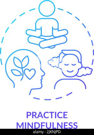 Practice mindfulness blue gradient concept icon Stock Vector