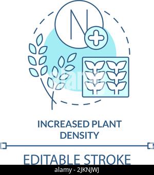 Increased plant density turquoise concept icon Stock Vector