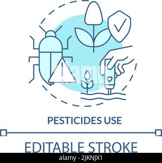 Pesticides use turquoise concept icon Stock Vector
