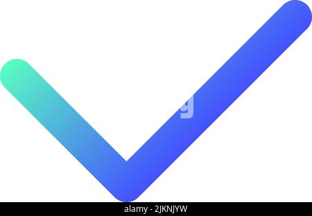 Check mark pixel perfect gradient linear ui icon Stock Vector