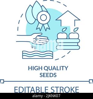 High quality seeds turquoise concept icon Stock Vector