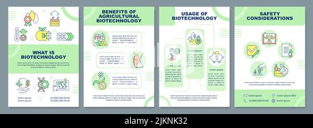 Agricultural biotechnology basics brochure template Stock Vector